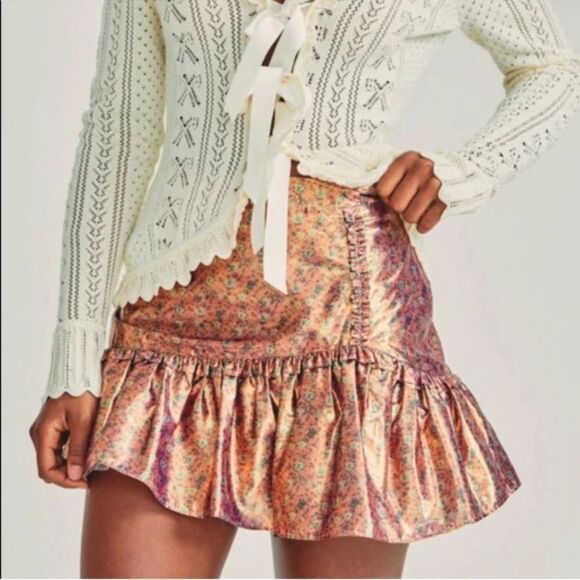 LoveShackFancy Dresses & Skirts - NWT Loveshackfancy Jovanna metallic mini pink orchid size 8